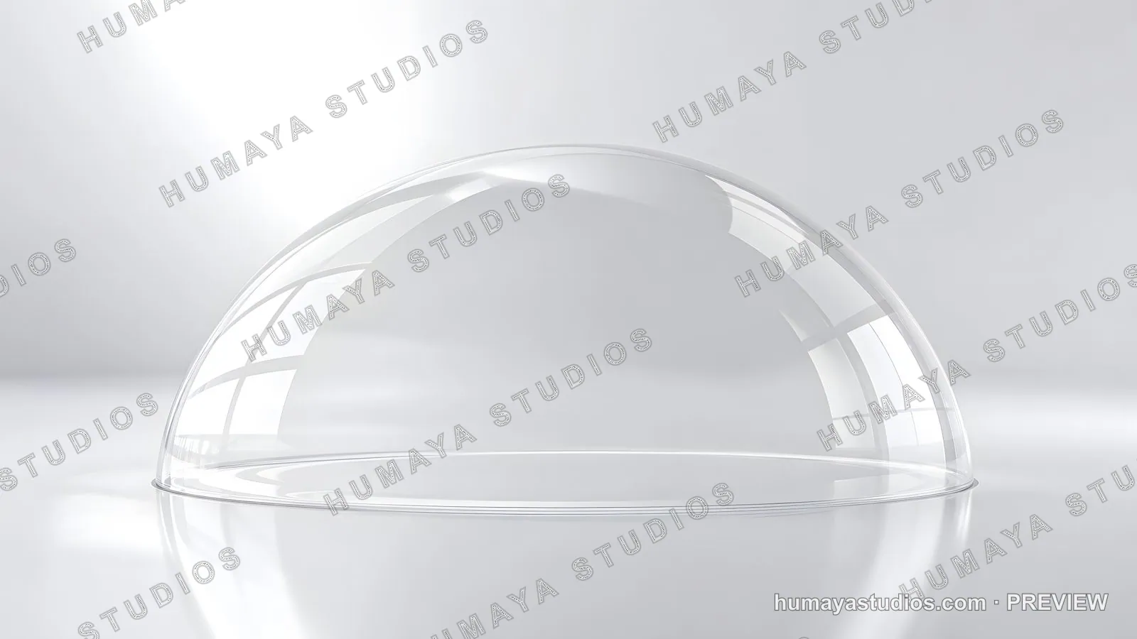 Glass Dome on Reflective Surface