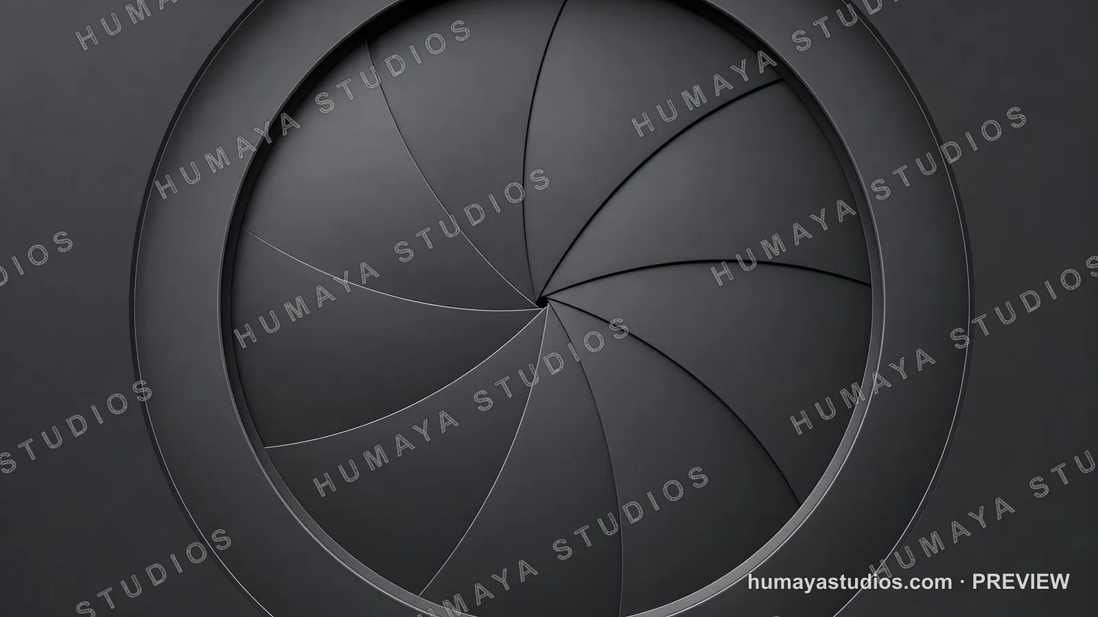 Black camera aperture shutter mechanism close up background