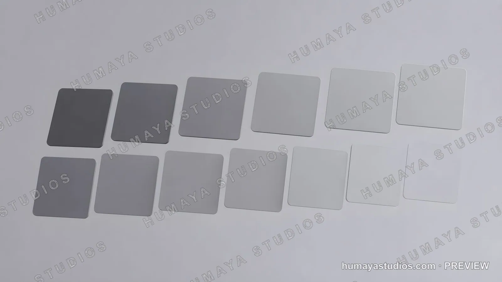 Gradient Grey Color Swatches Arranged on a Neutral Background