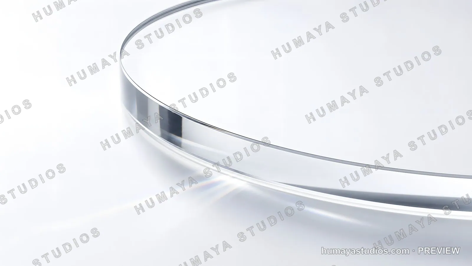 Transparent Optical Glass Lens Close-Up