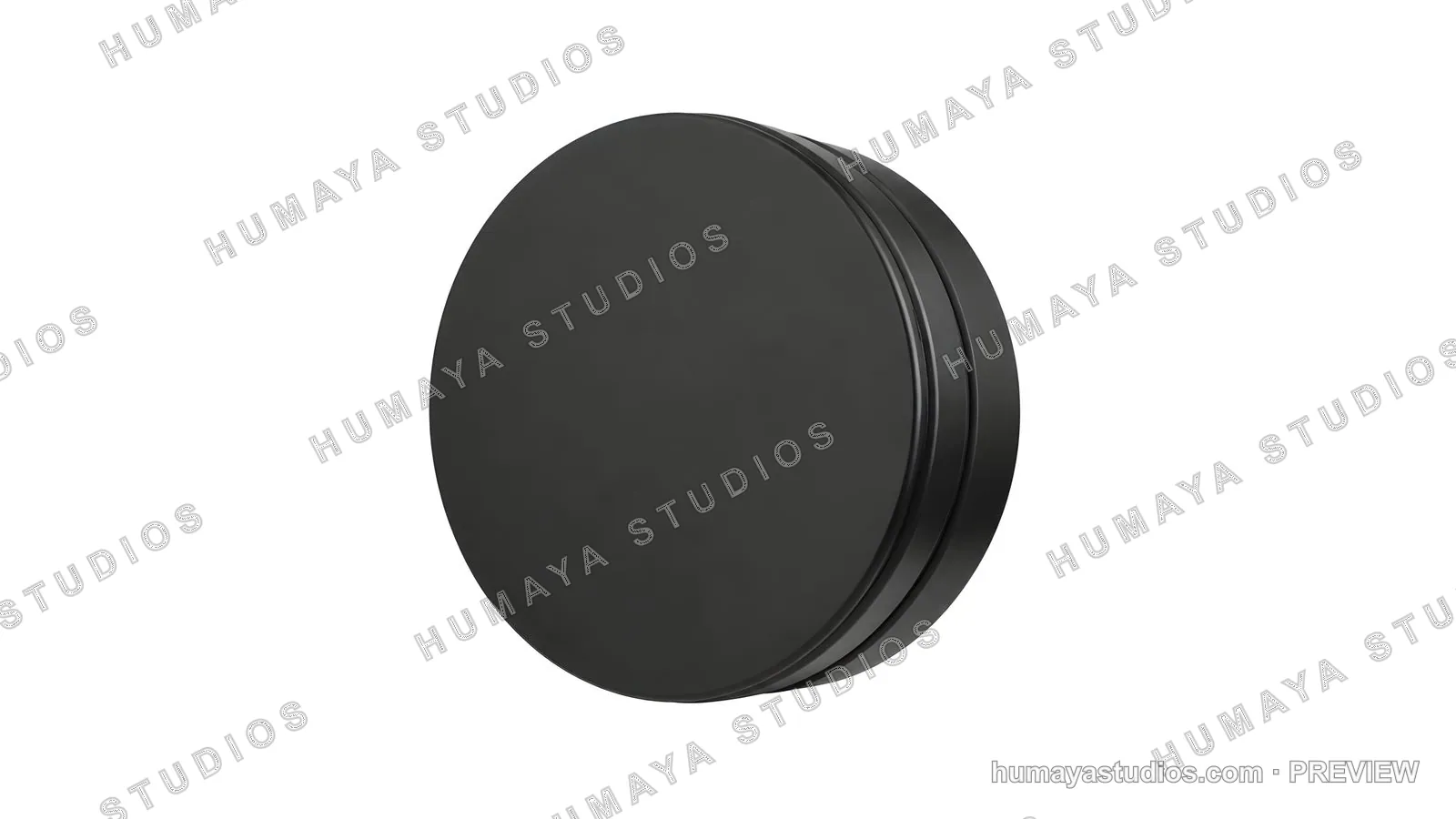 Black Matte Cosmetic Tin Container Mockup Isolated