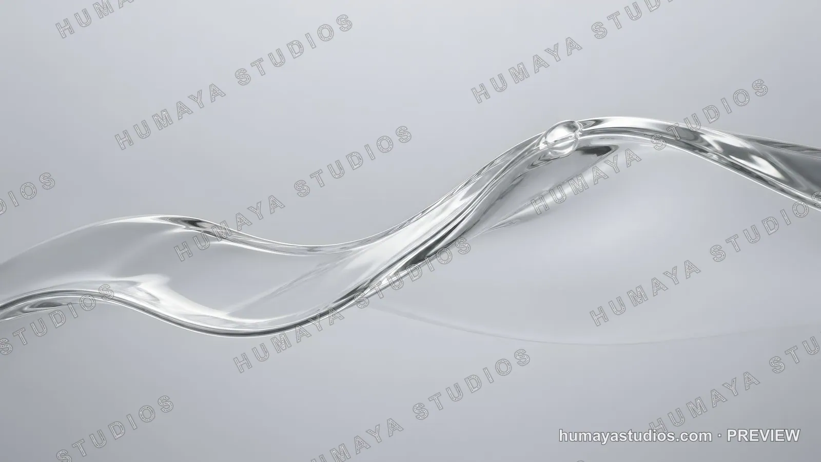 Transparent water splash wave on light background