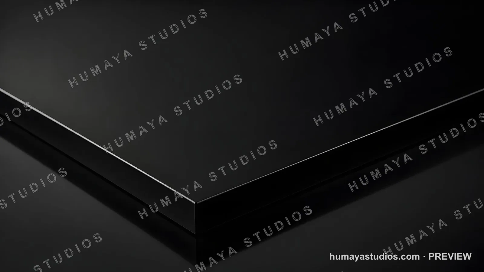 Sleek Black Surface Corner with Refined Reflection