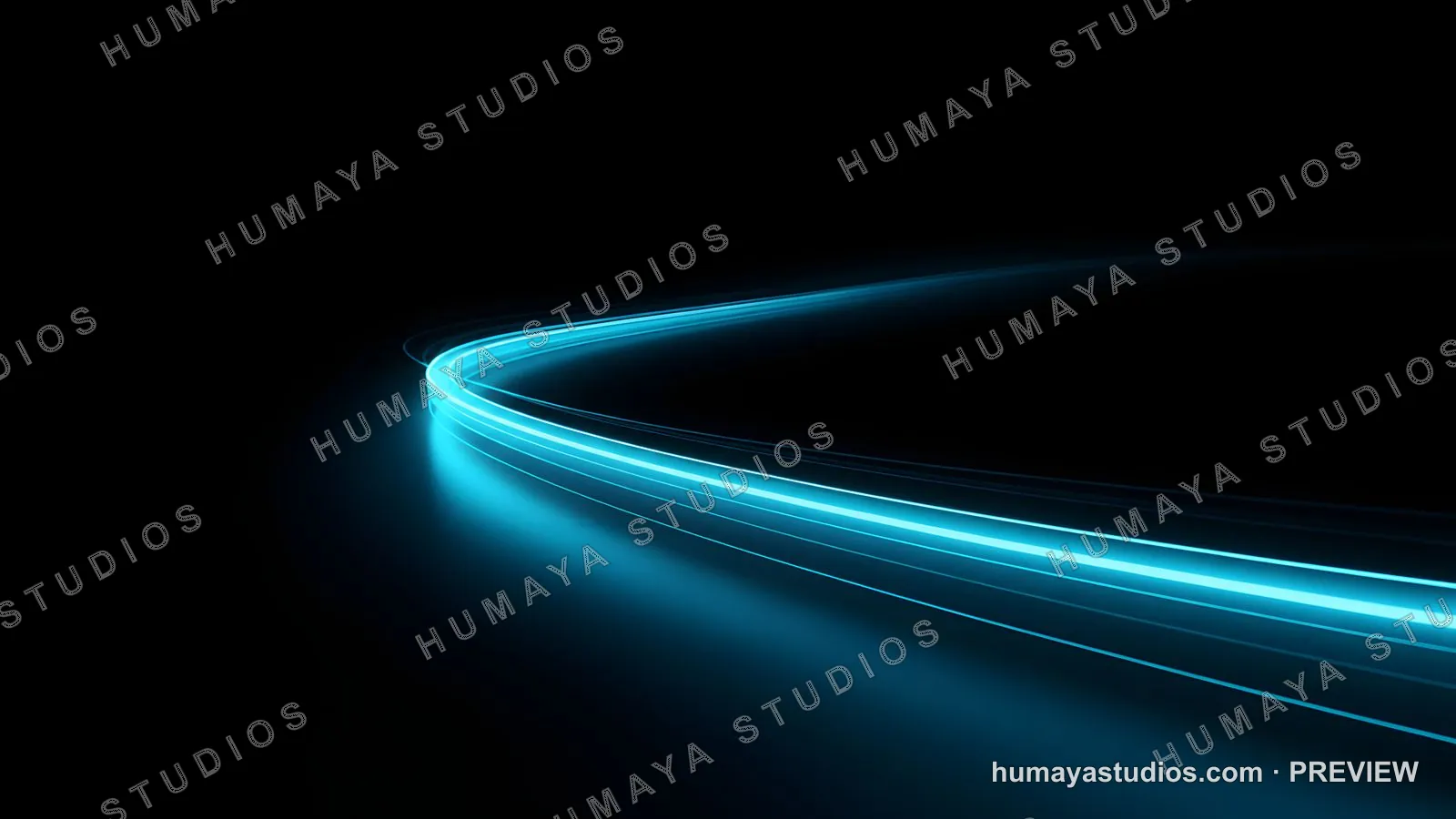 Neon Blue Light Trails Abstract Background