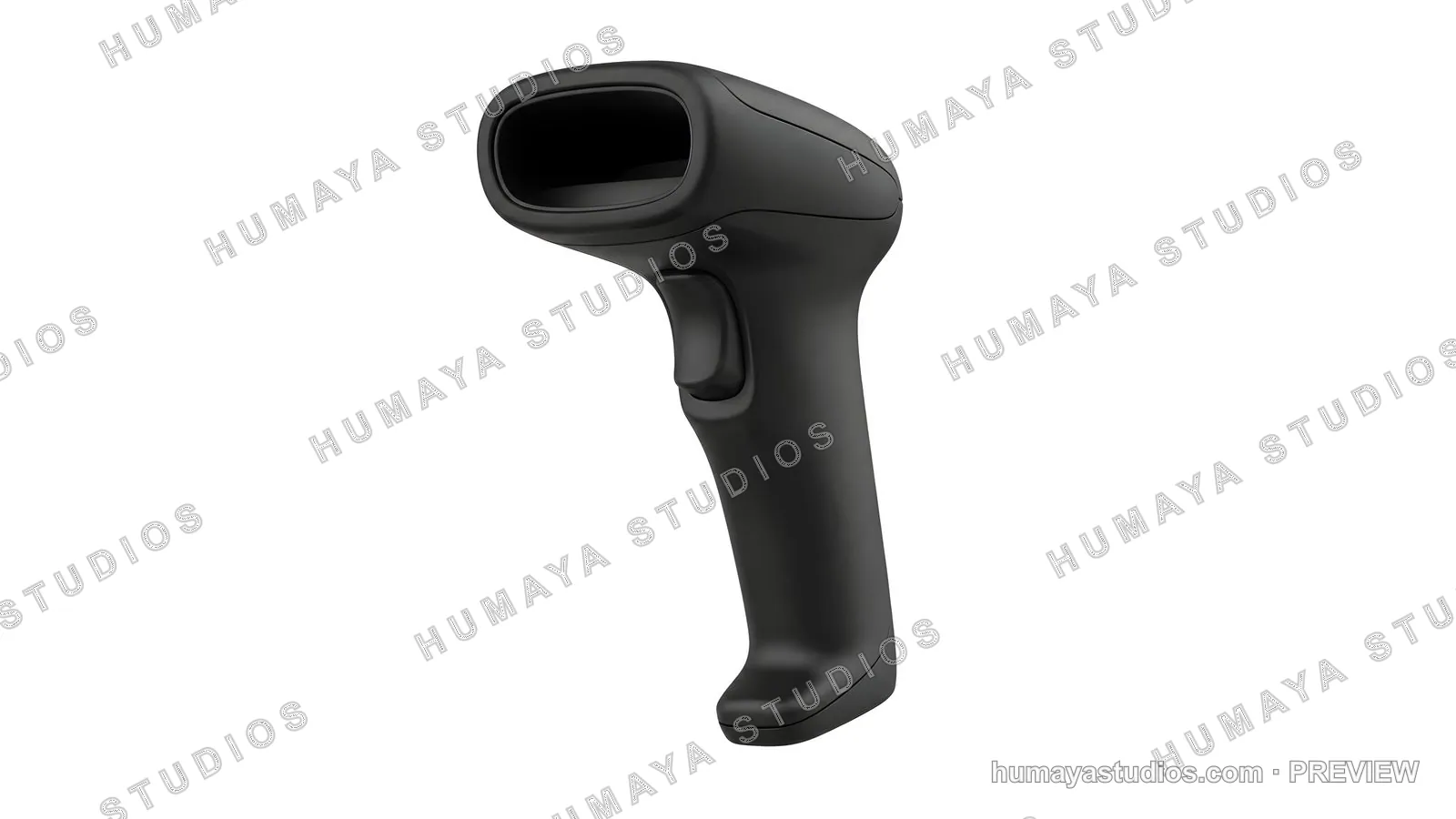 Modern black barcode scanner isolated on white background