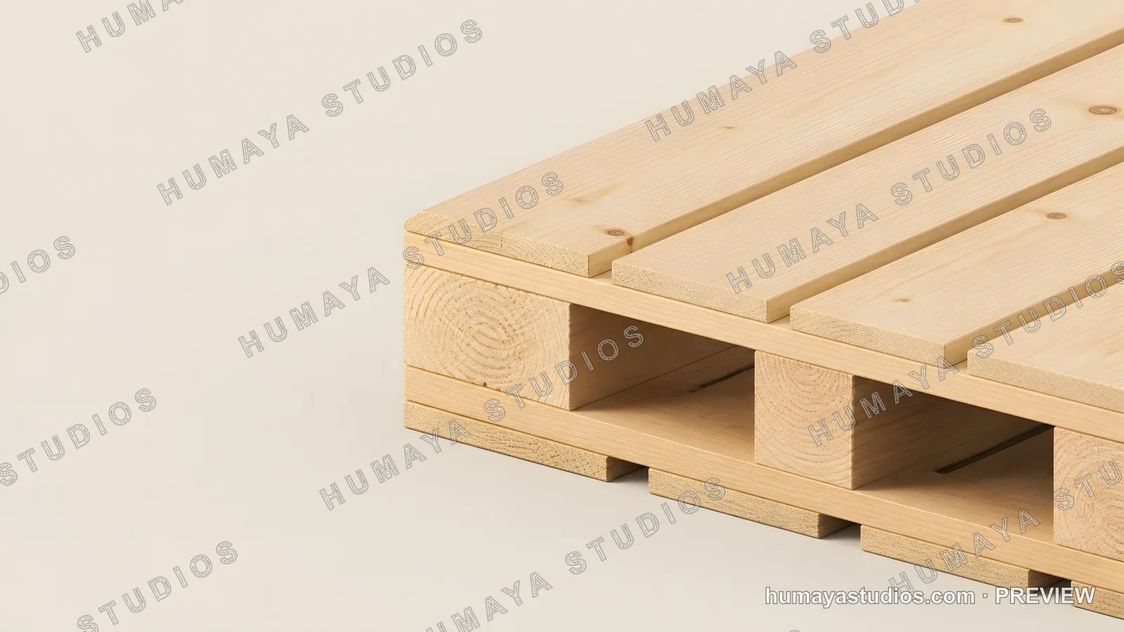 Wooden Pallet Corner on Clean Light Background