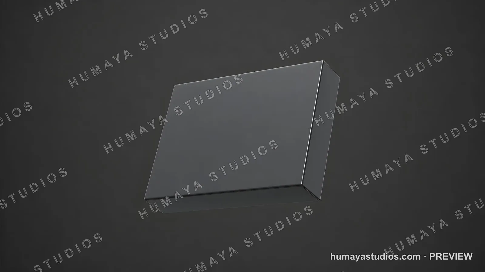 Blank Black Product Packaging Box Mockup Floating in Studio