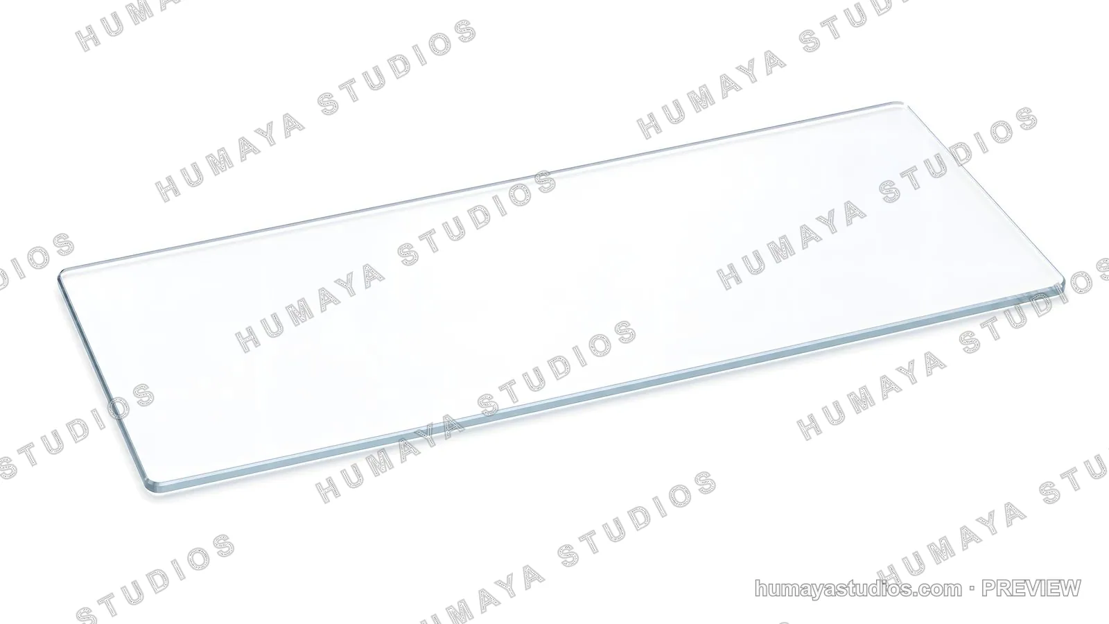 Clear glass pane isolated on white background