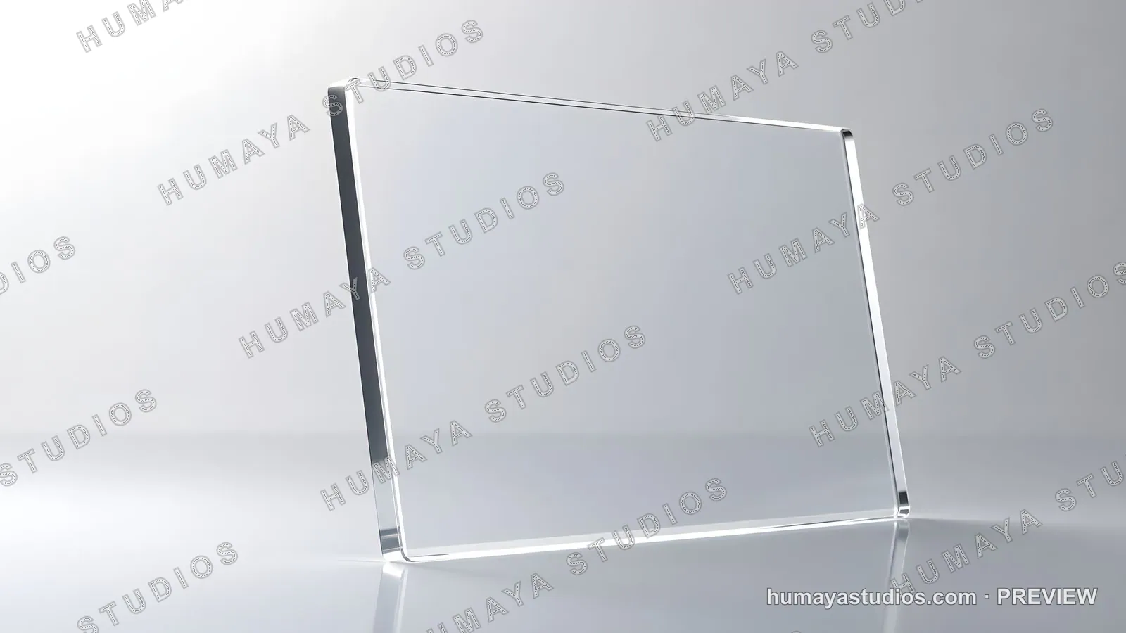 Transparent Acrylic Glass Panel on Reflective Surface