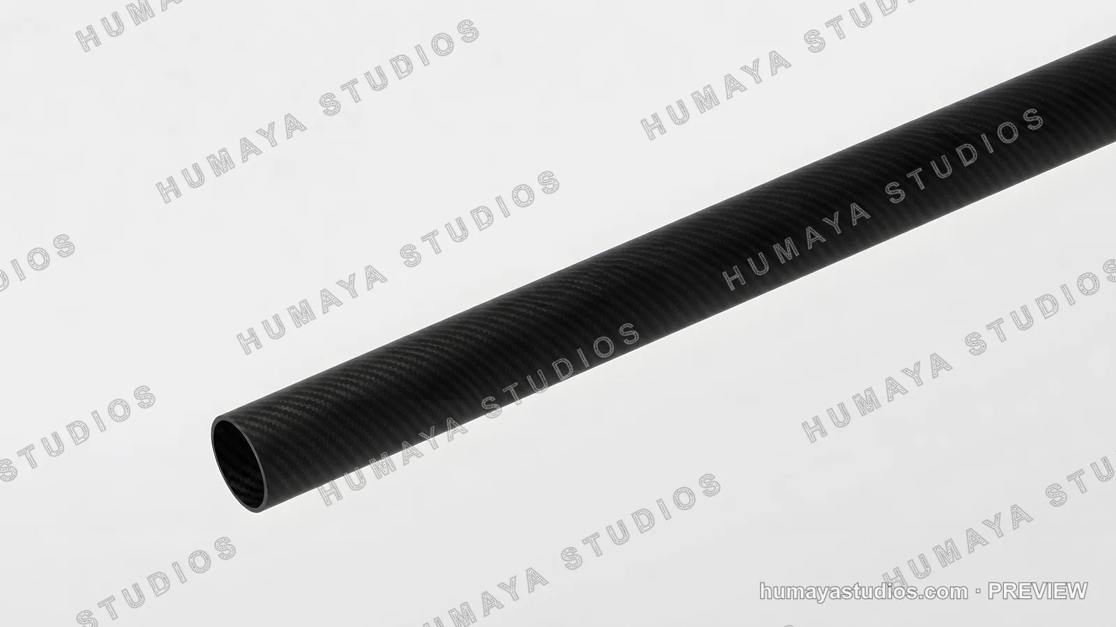 Carbon Fiber Tube Isolated on White Background