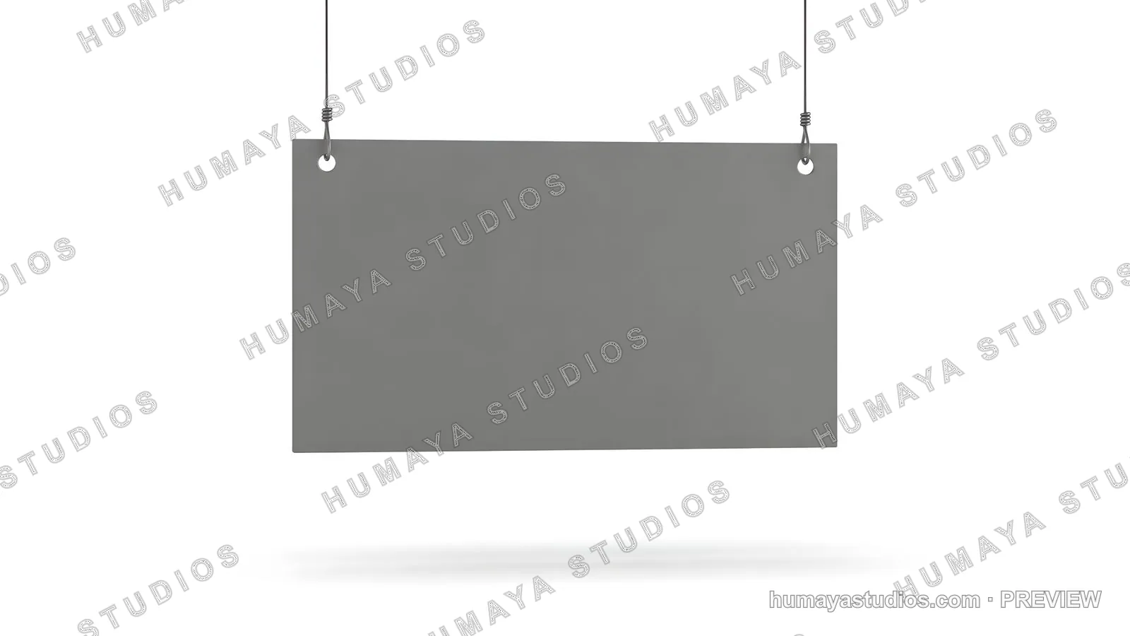 Blank Grey Hanging Sign Mockup with Wires
