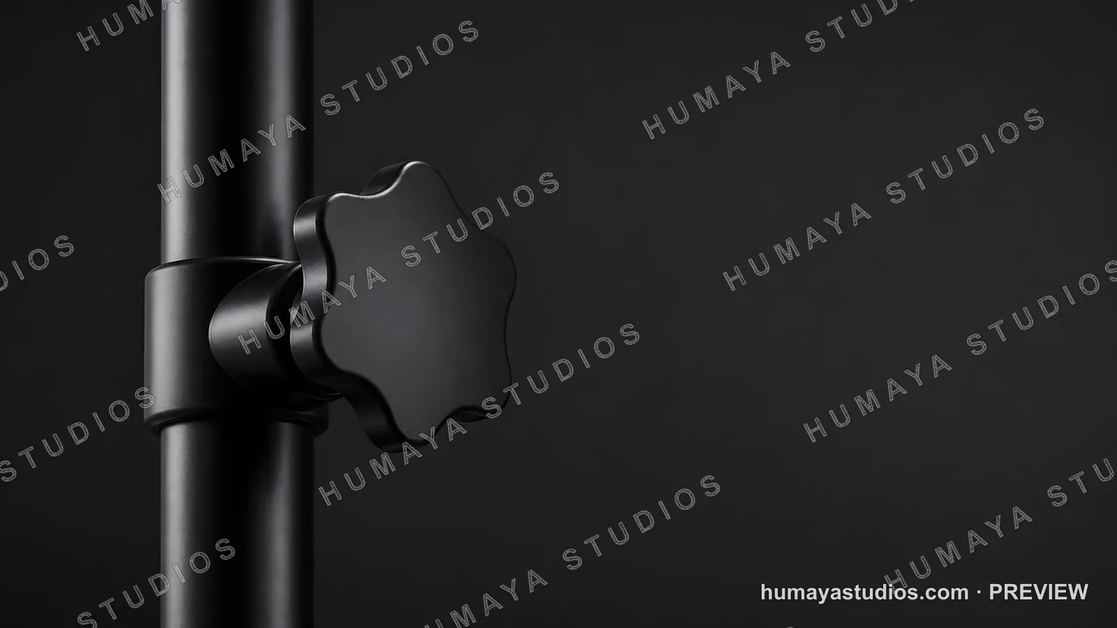 Close-up of a Black Metal Stand Adjustment Knob
