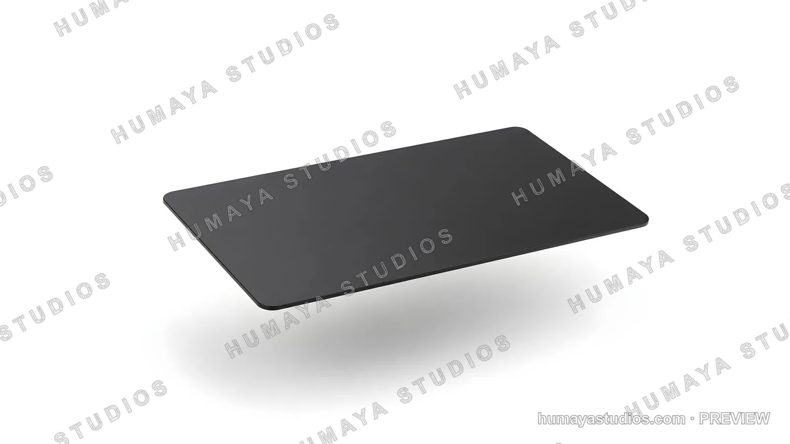 Blank Black Plastic Card Isolated on White Background Mockup