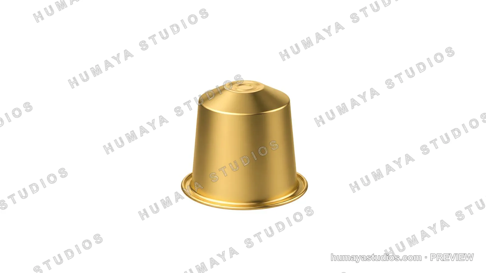Golden Coffee Capsule Isolated on White