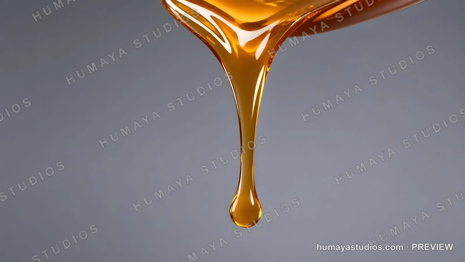 Golden Honey Drip Flowing from Spoon