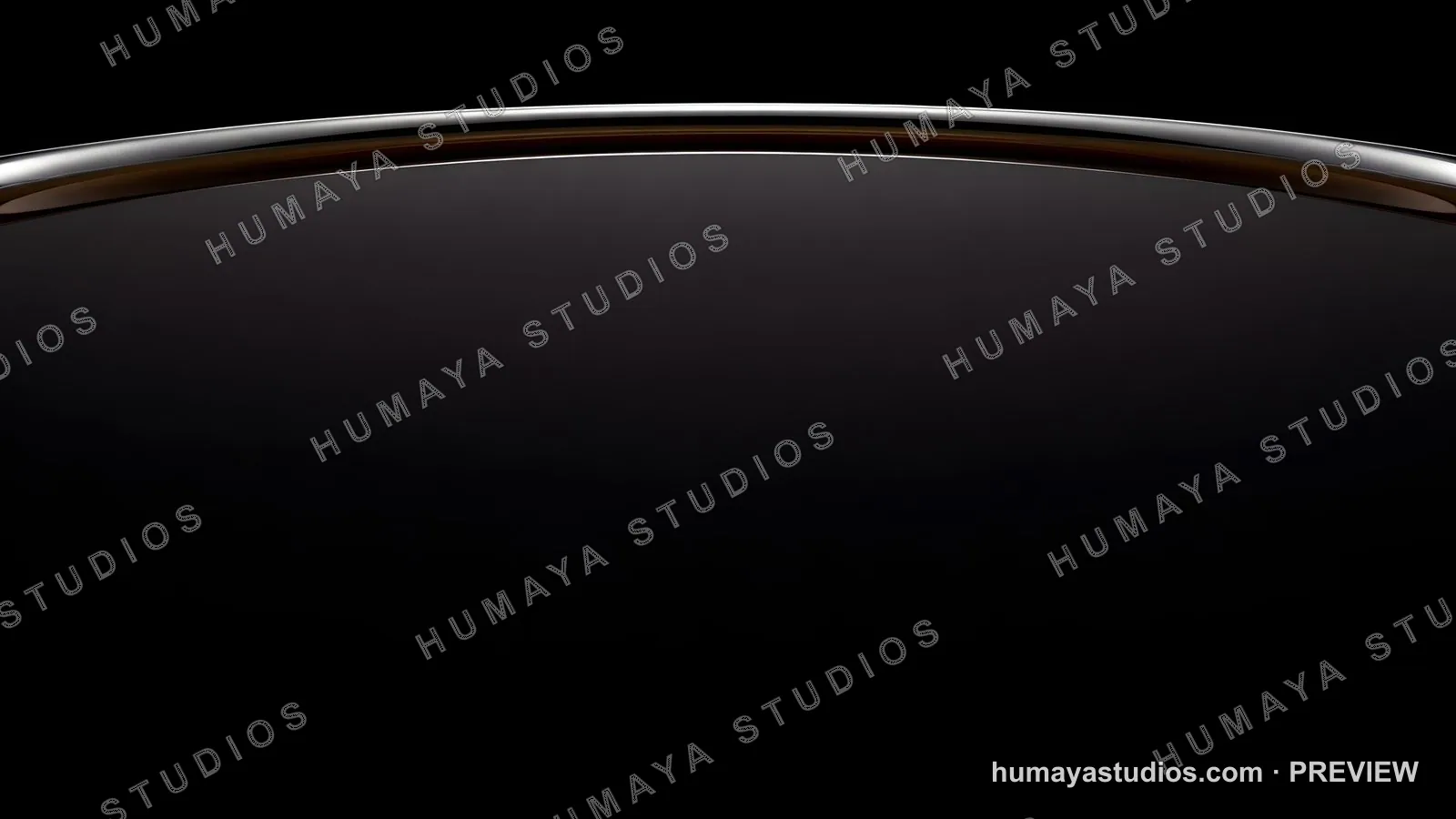 Sleek Curved Metal Rim Abstract Design on Dark Background