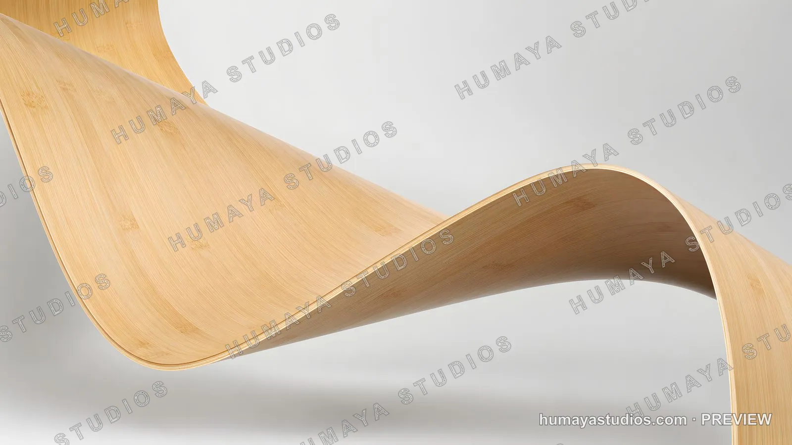 Curved Wooden Wave Abstract Structure Interior Design Concept