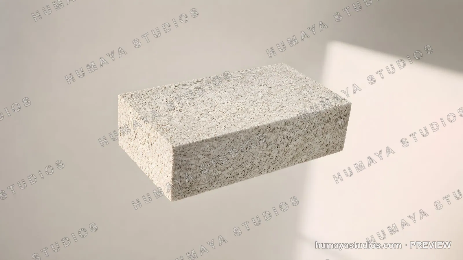 Recycled Cork Block Floating on Beige Background for Product Display