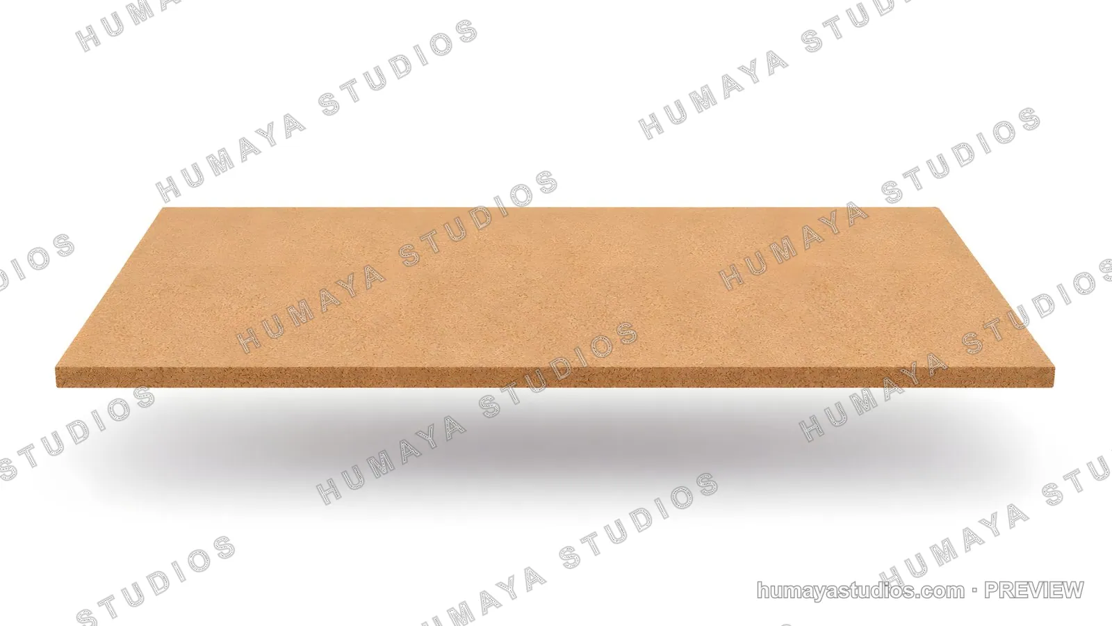 Floating Wooden Shelf Board Isolated on White Background