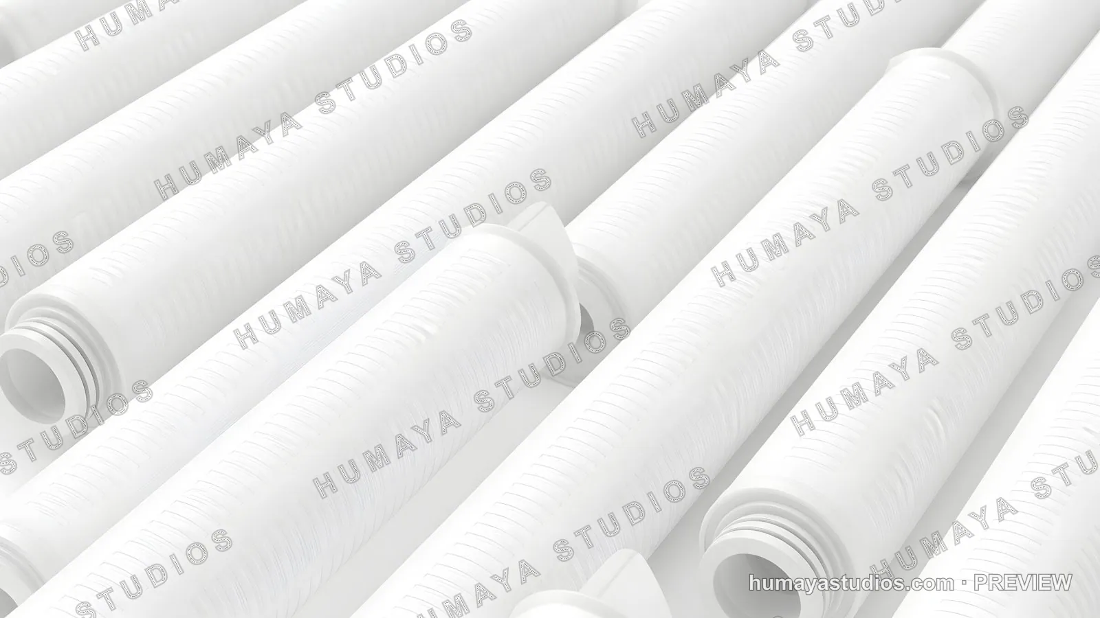 Industrial water filter cartridges arranged in parallel