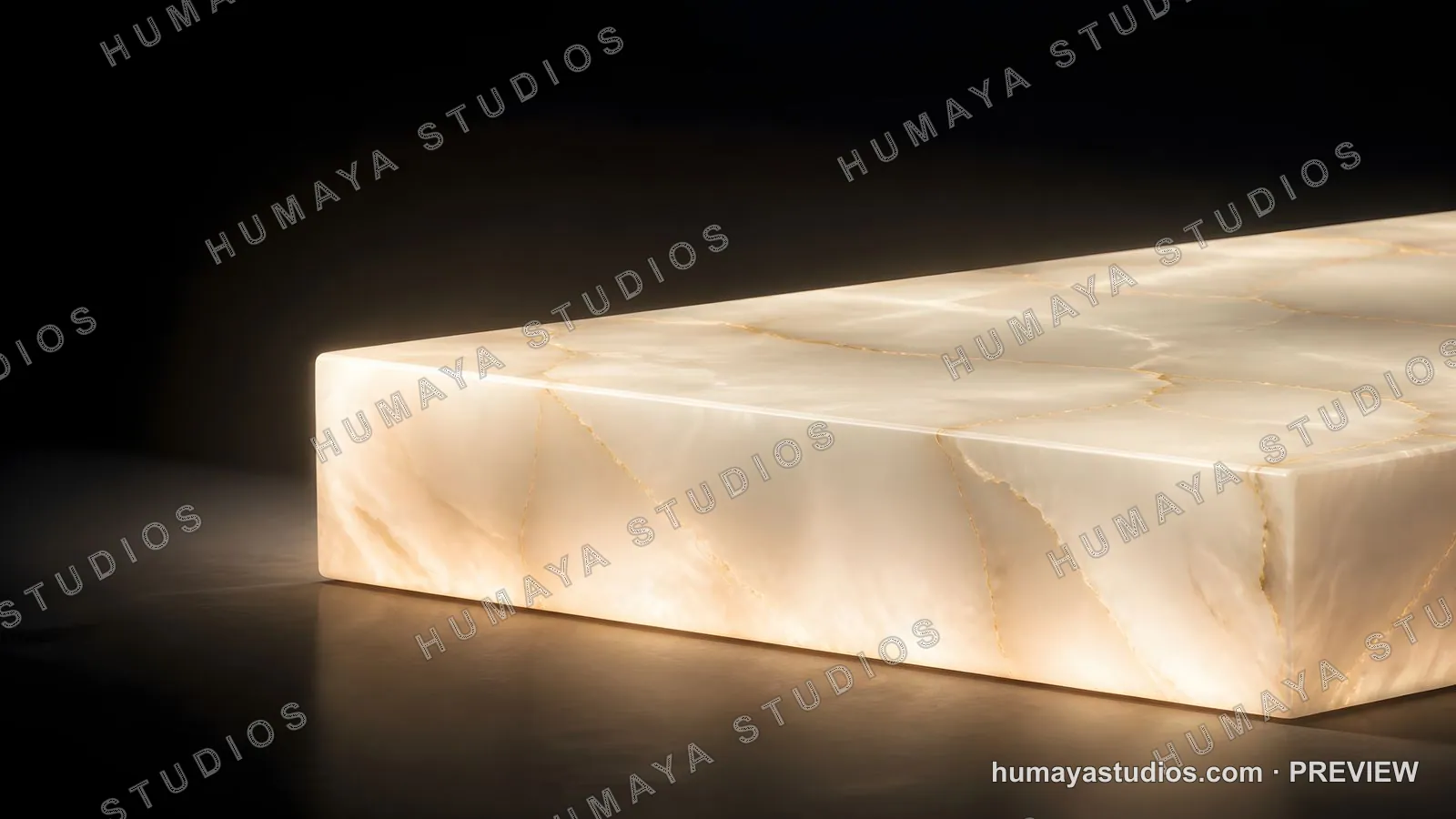 Illuminated Onyx Stone Slab Display Platform