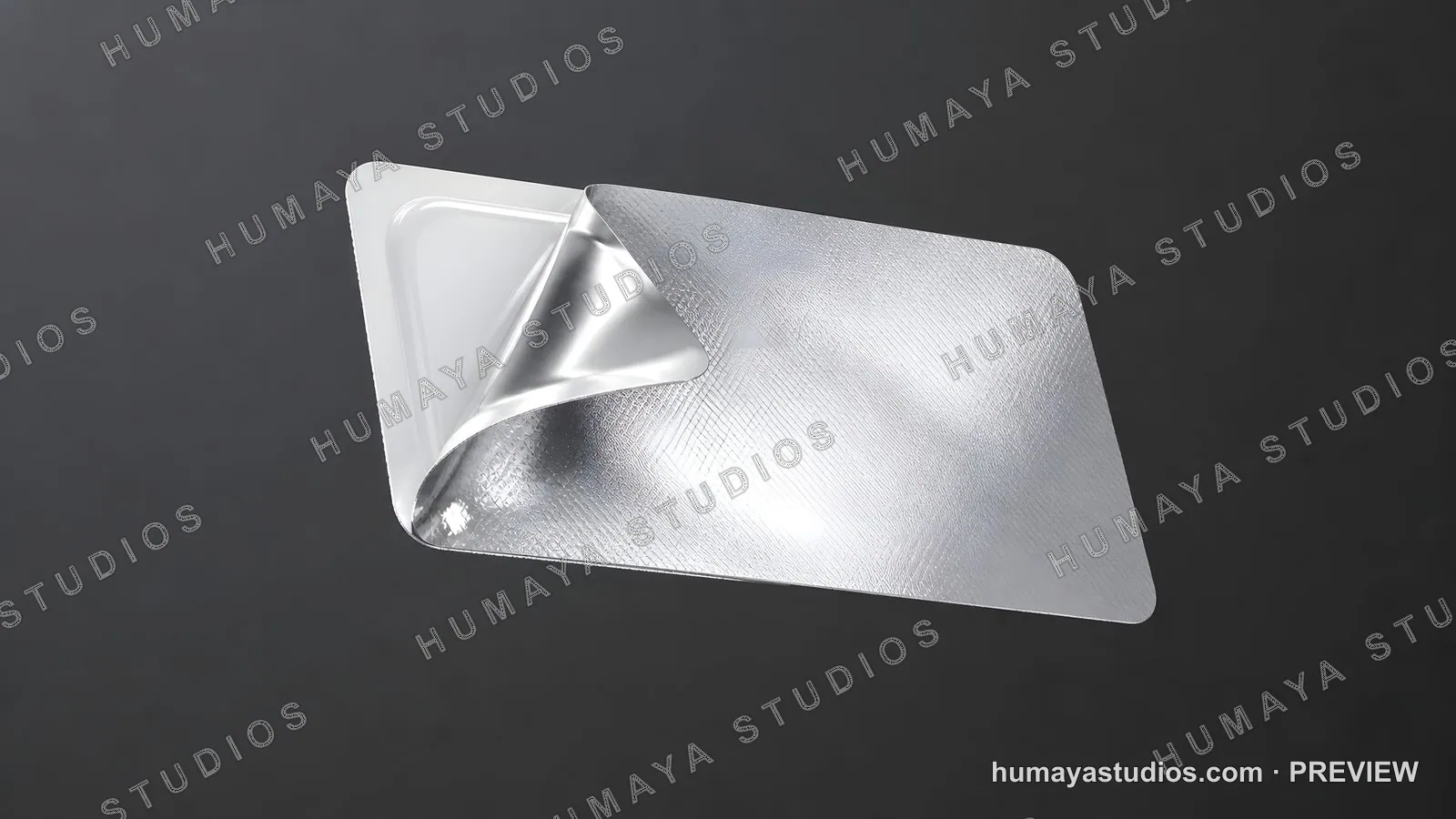 Peelable Foil Packaging Mockup on Dark Background