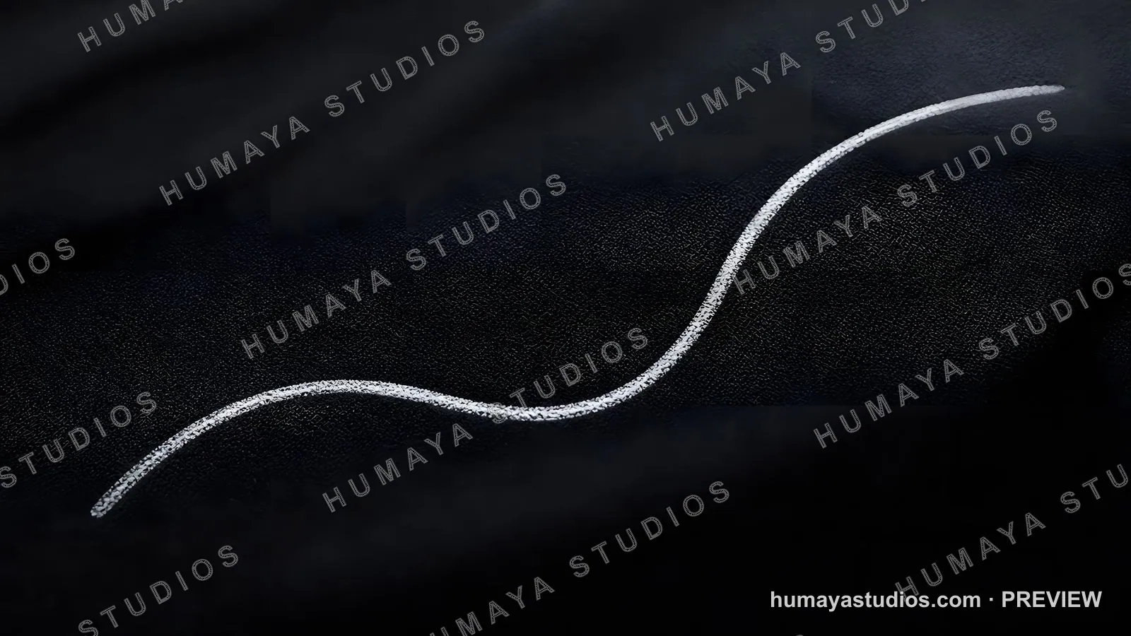 White chalk line stroke on black textured background