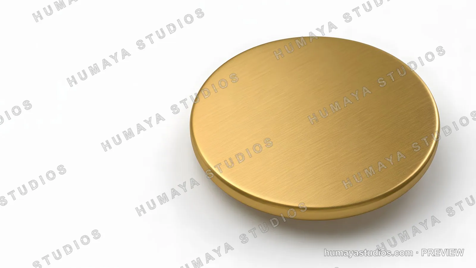 Brushed Gold Circle Pedestal on White Background