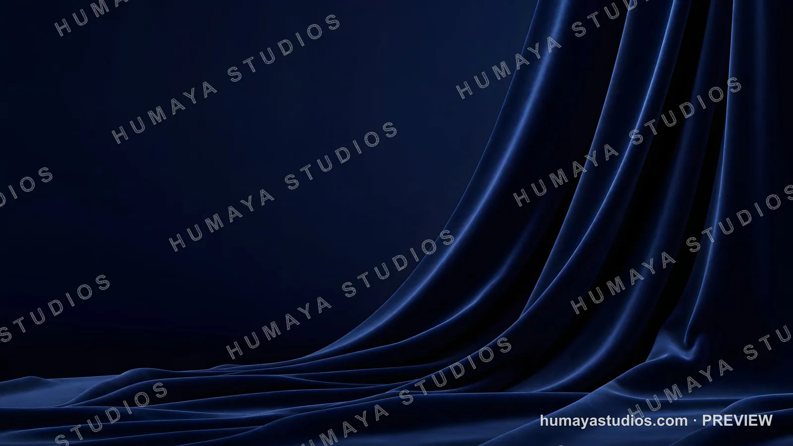 Dark Blue Velvet Drapes and Fabric Folds