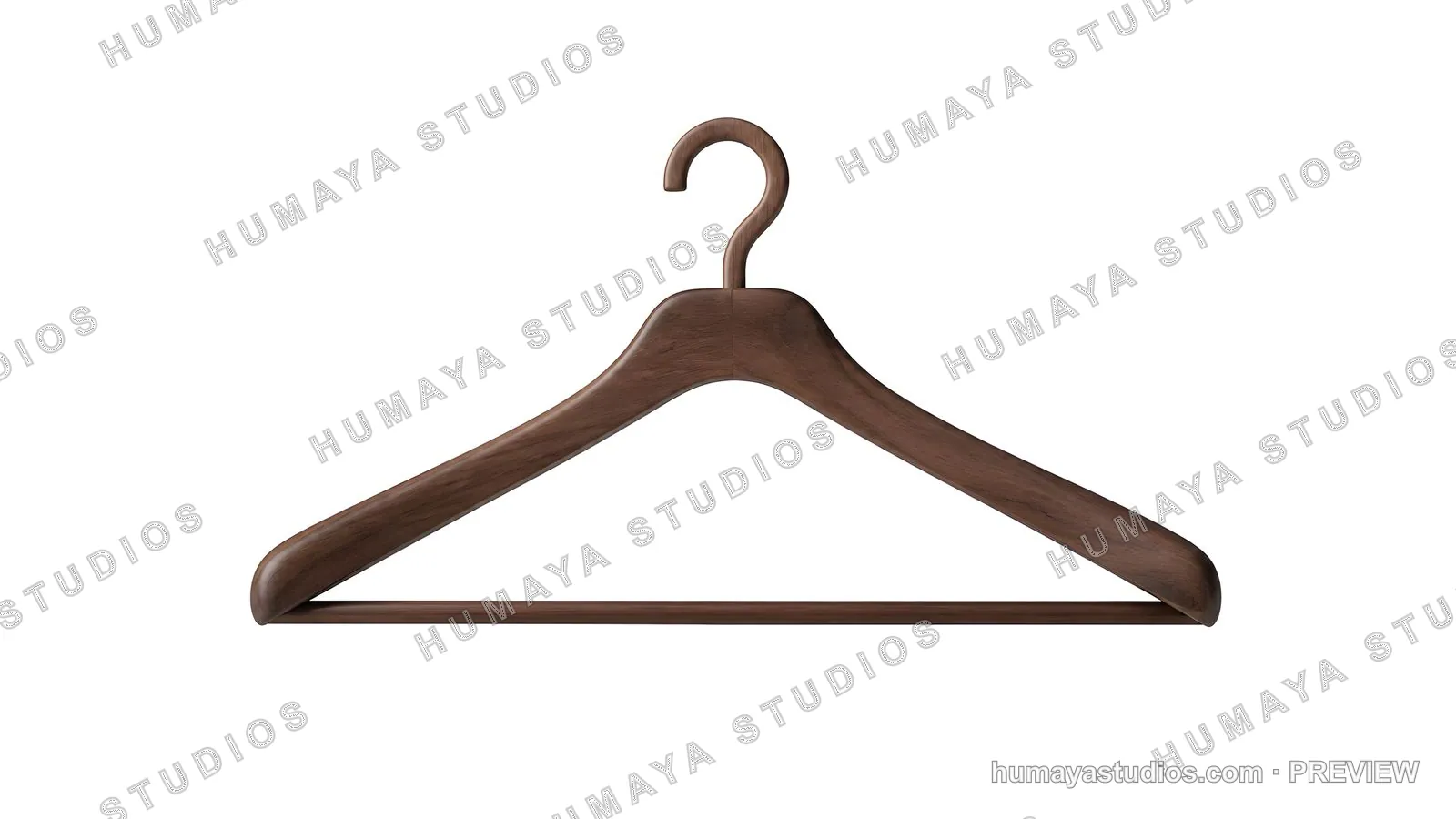 Wooden Clothes Hanger Isolated on White Background