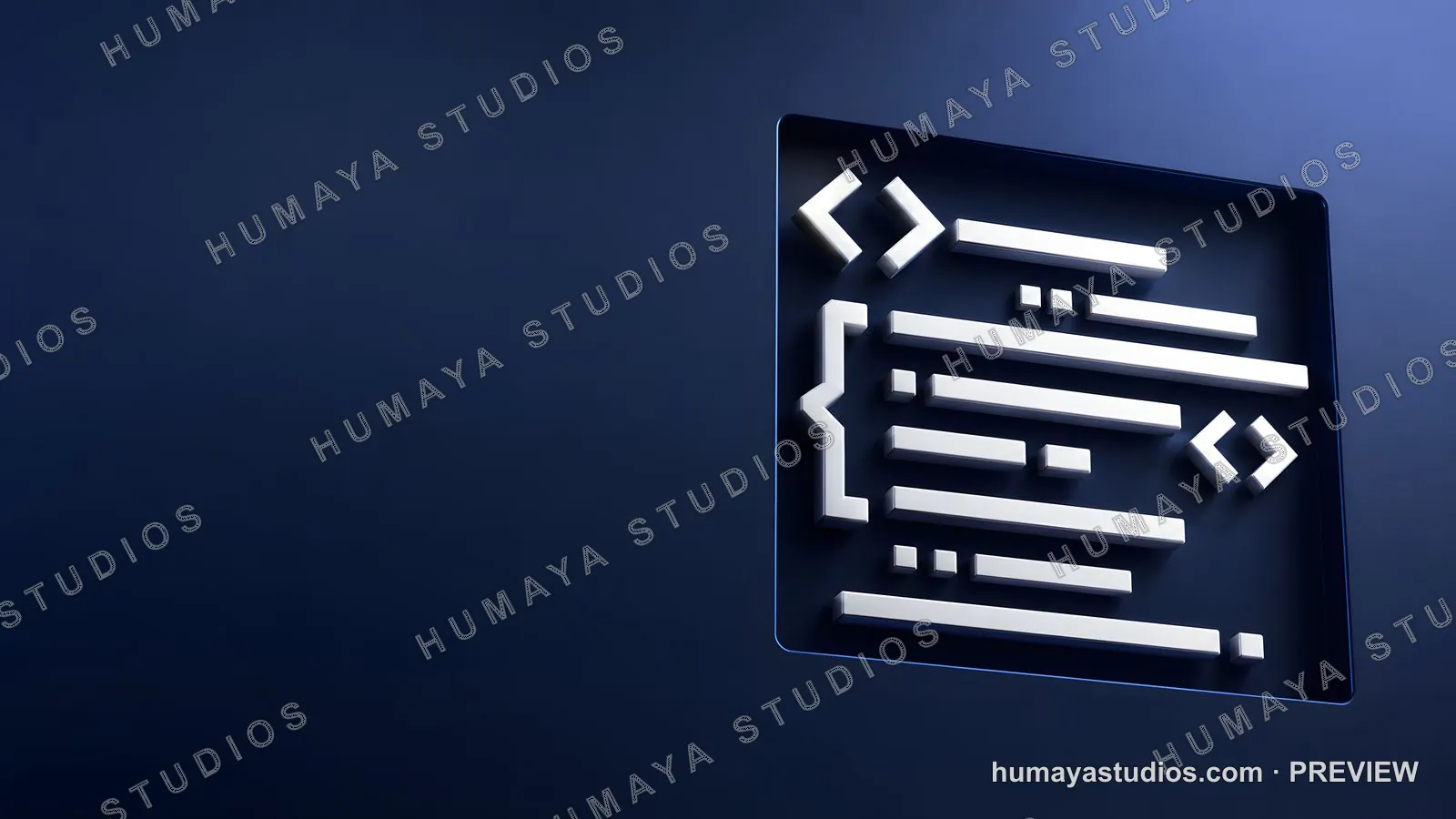 Coding and Development 3D Icon on Blue Background