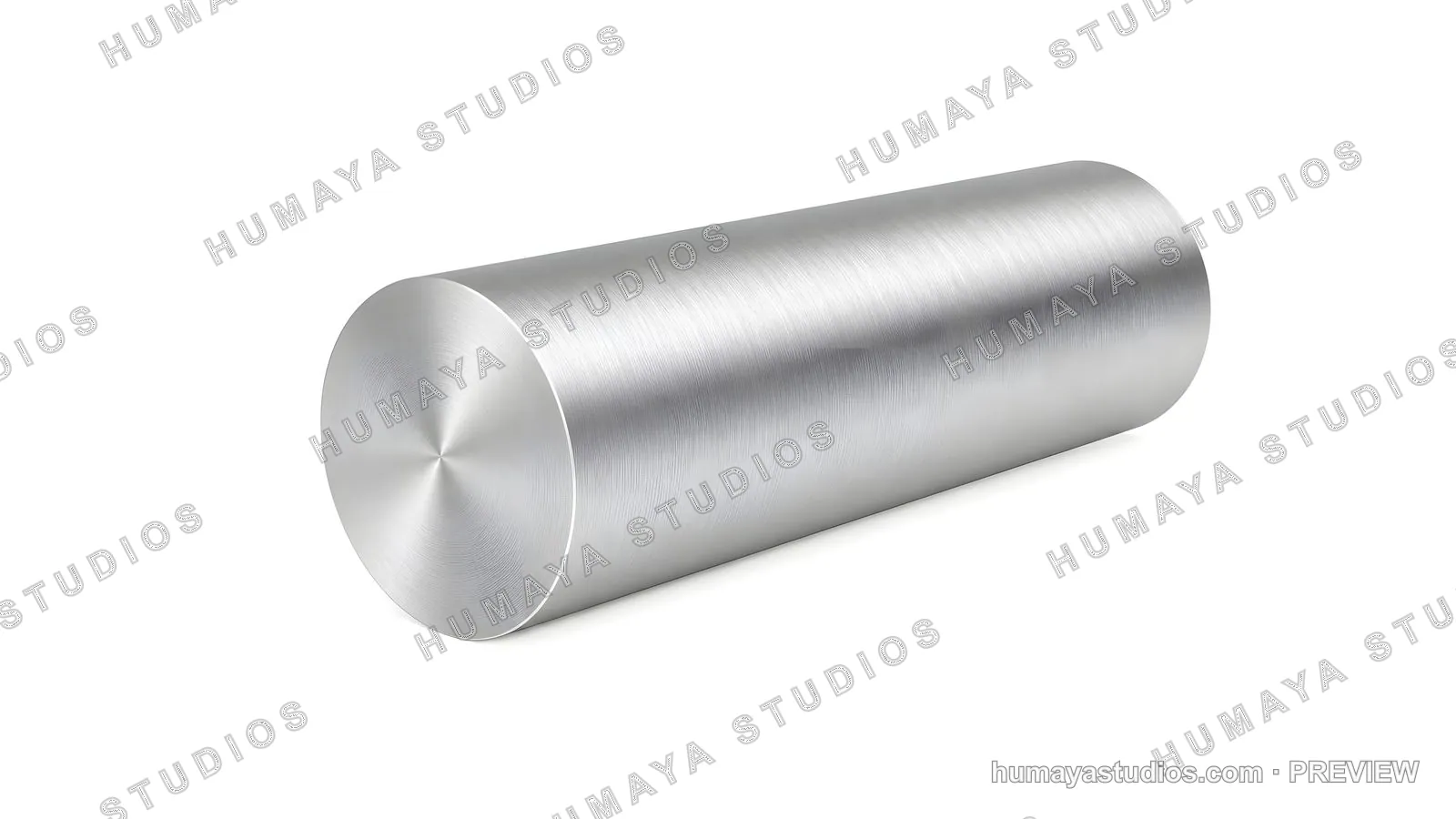 Polished steel cylinder rod bar isolated on white background