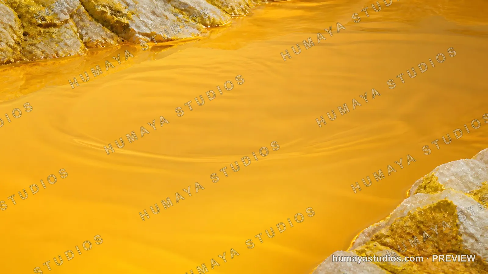 Yellow Acid Water Pool with Mineral Rock Formations