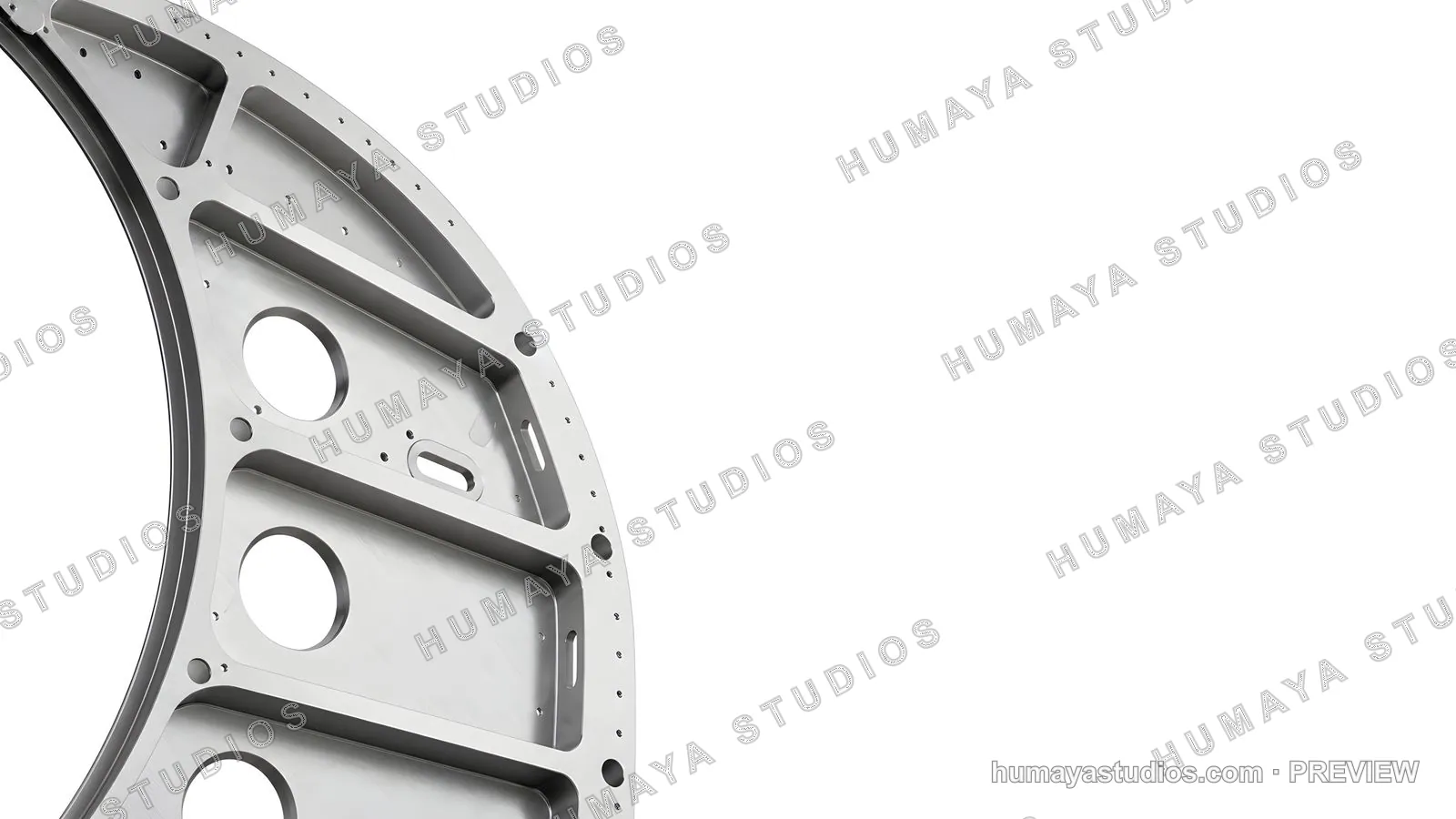 Aerospace structural ring component machined from metal