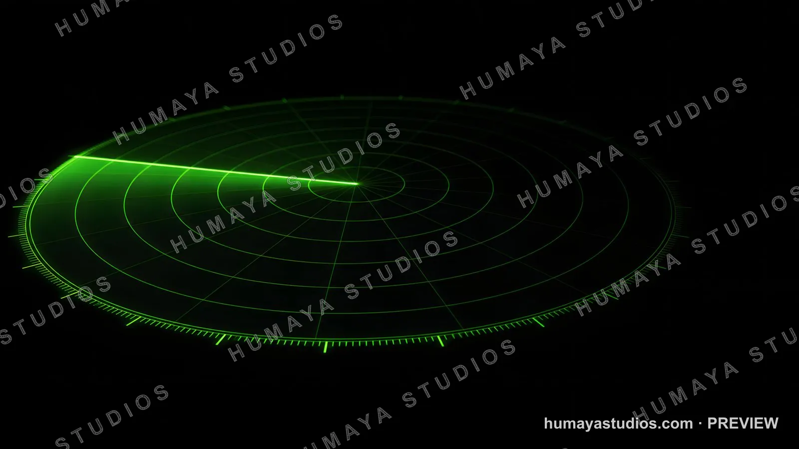 Green Radar Screen Sweep with Glowing Grid
