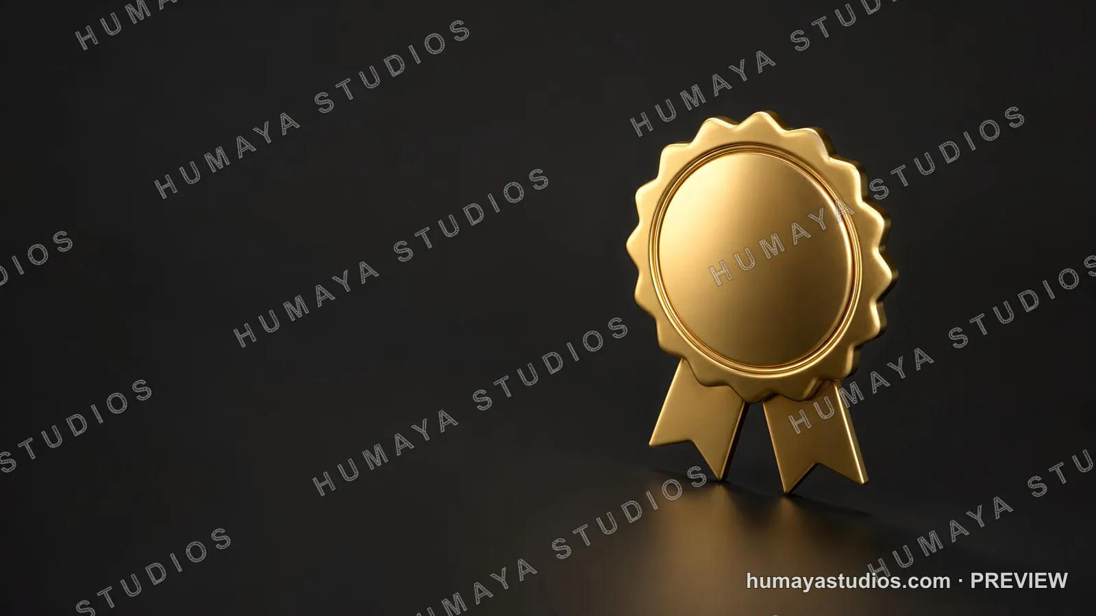 Gold Award Ribbon Icon on Dark Background
