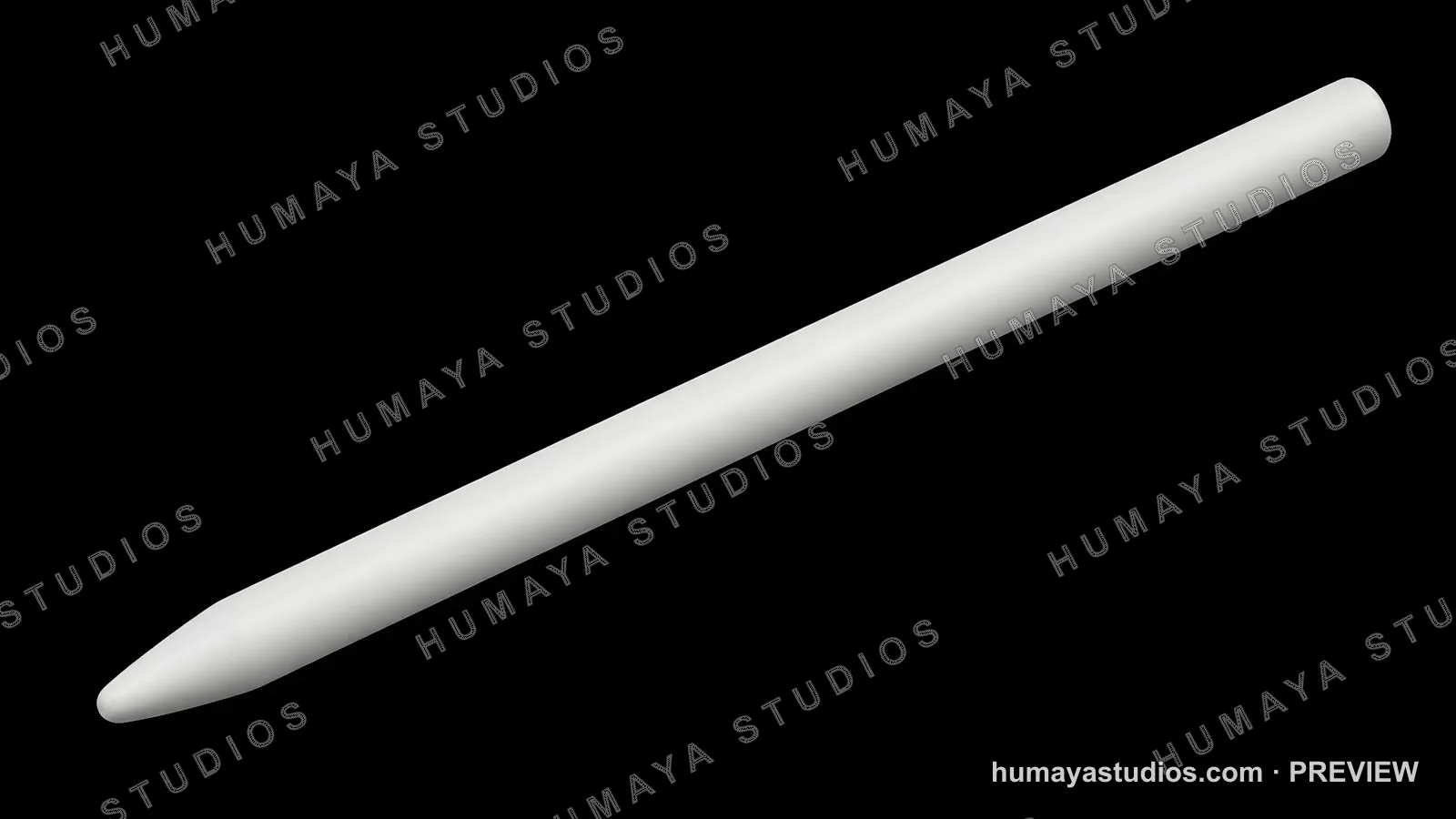 White electronic stylus pen isolated on black background