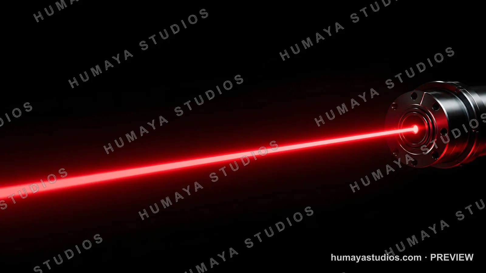 Red Laser Beam Emitting From Metallic Industrial Device