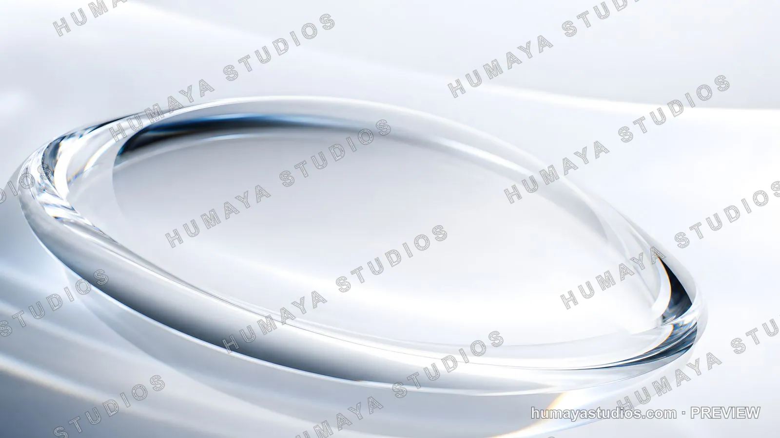 Transparent glass lens and optical surface abstract design