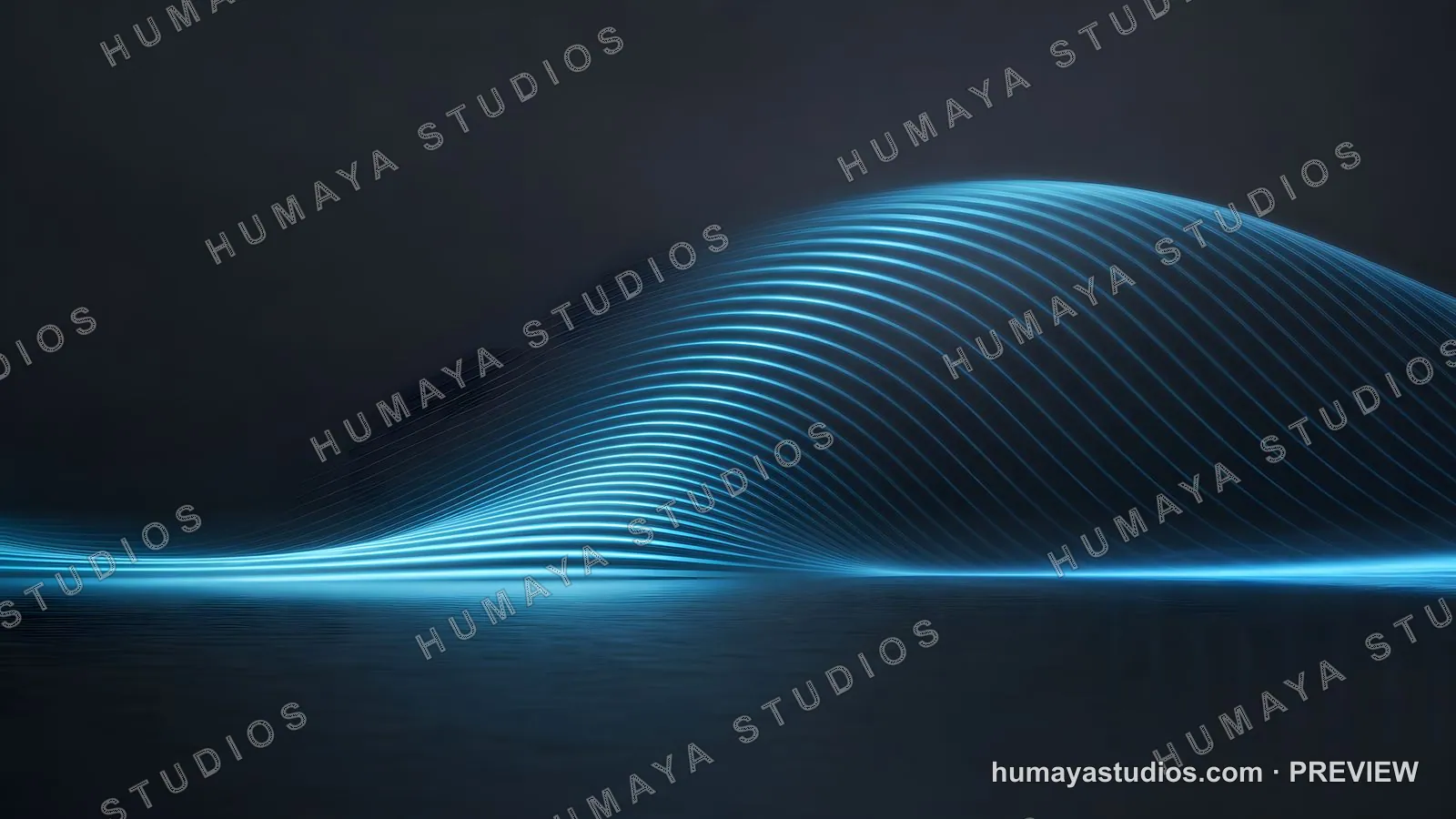 Blue neon wave lines abstract background digital art