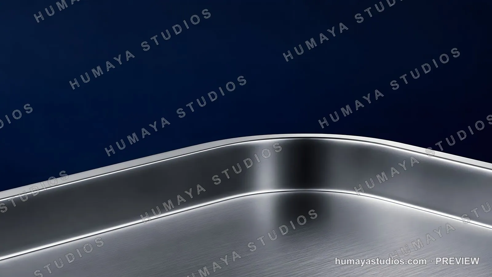 Metal surface background with curve and blue gradient
