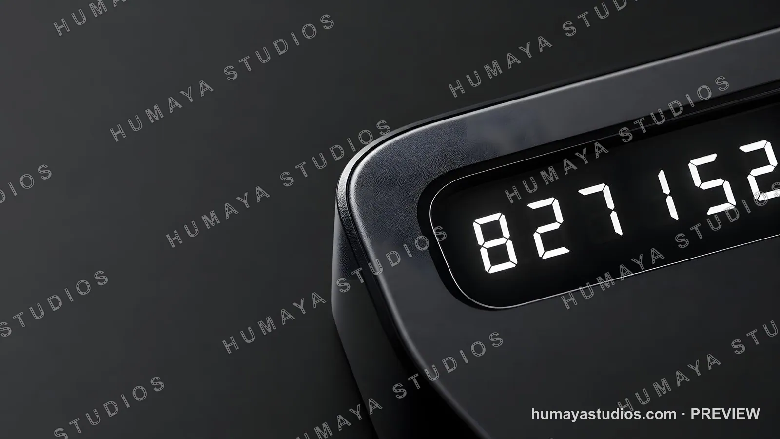 Digital counter with glowing numbers on dark background