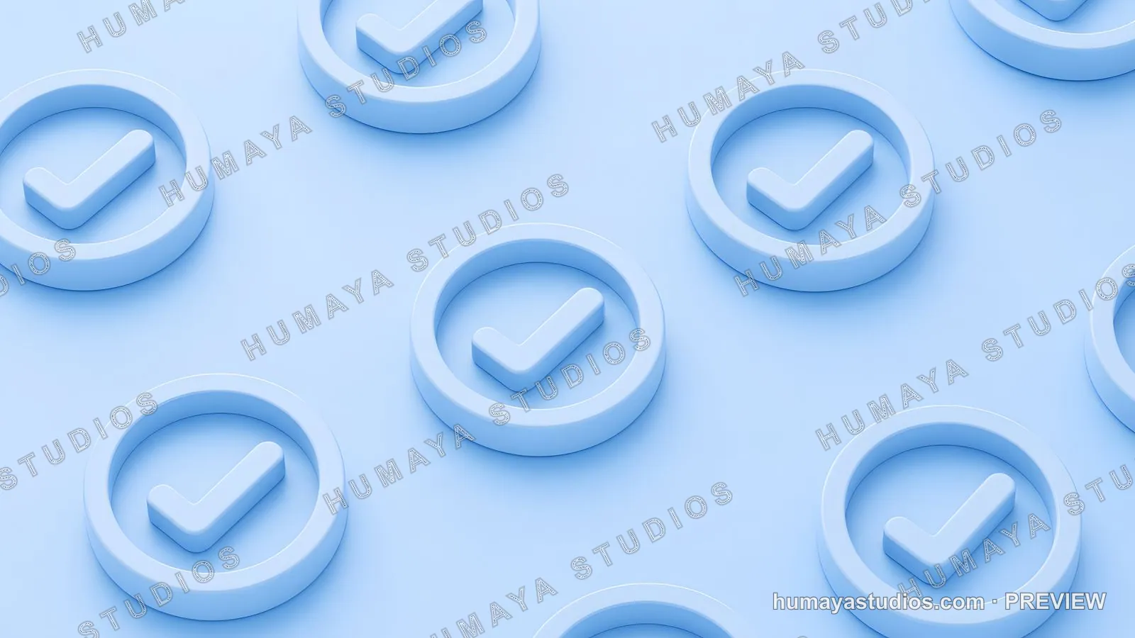 Blue Checkmark Symbols Pattern on Pastel Background