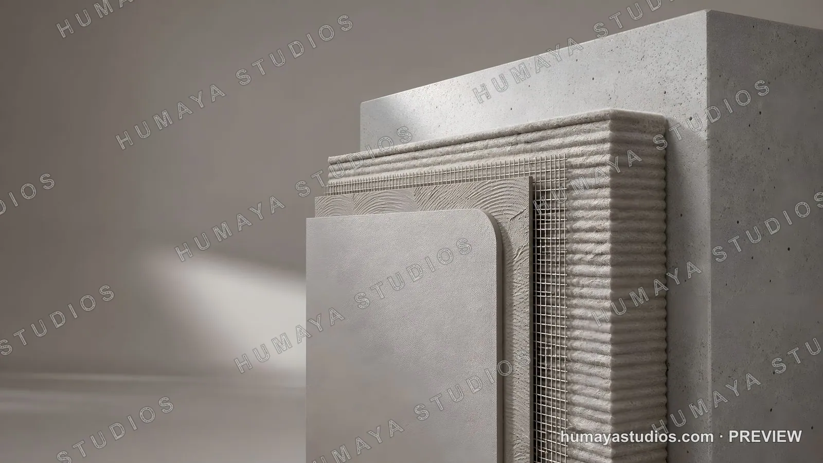Wall Insulation Layers Cross Section Construction Material