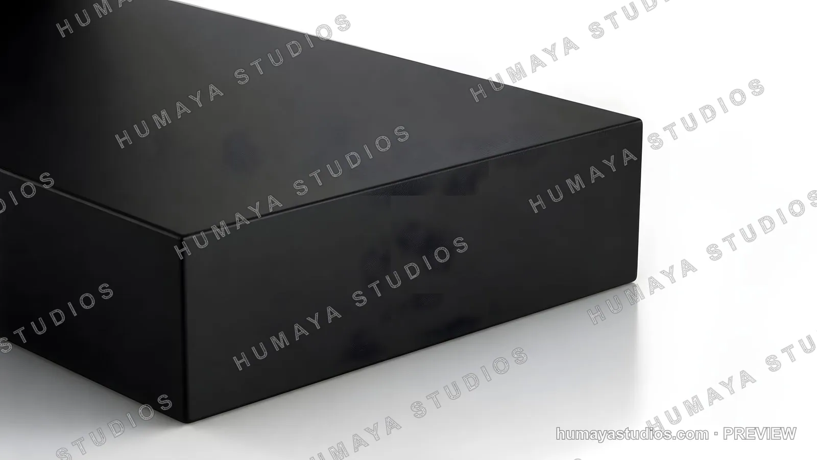 Black Matte Podium Block on White Background