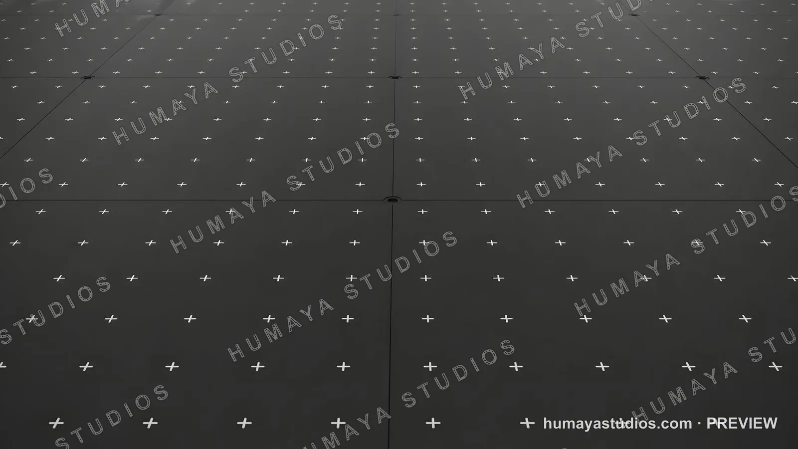 Dark gray access raised floor panels with white alignment marks