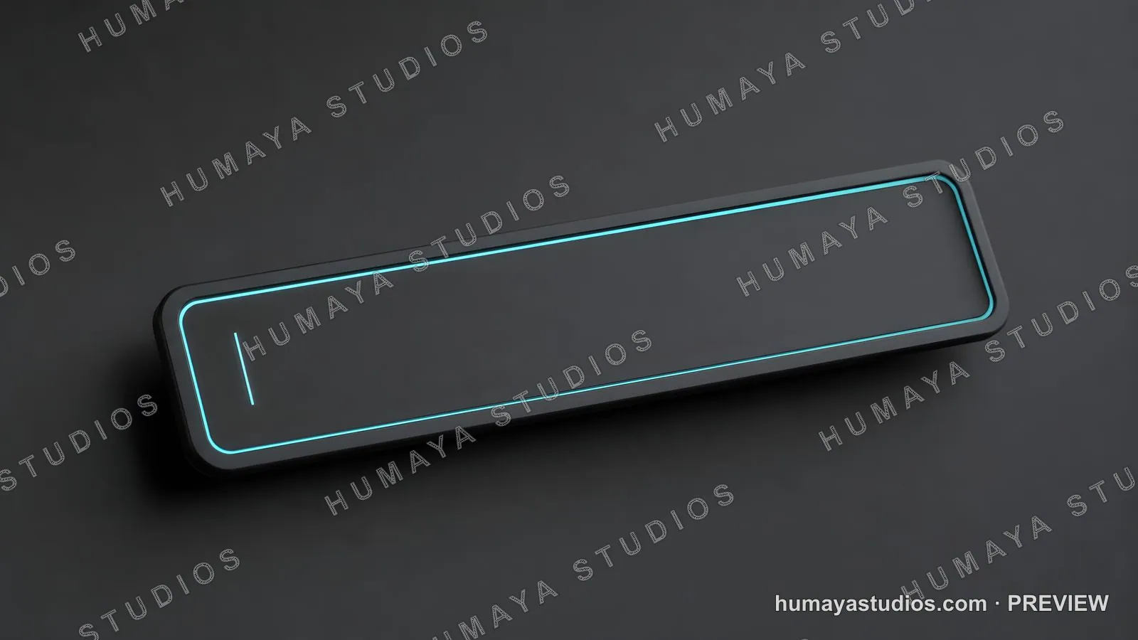 Futuristic electronic device with glowing blue LED light on dark background