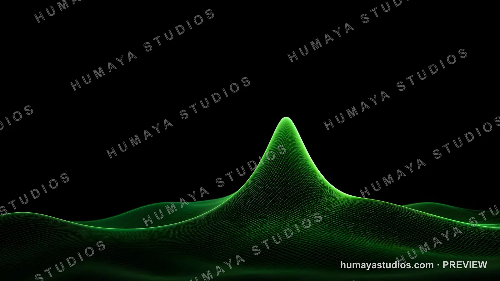 Green wireframe peak abstract digital terrain background