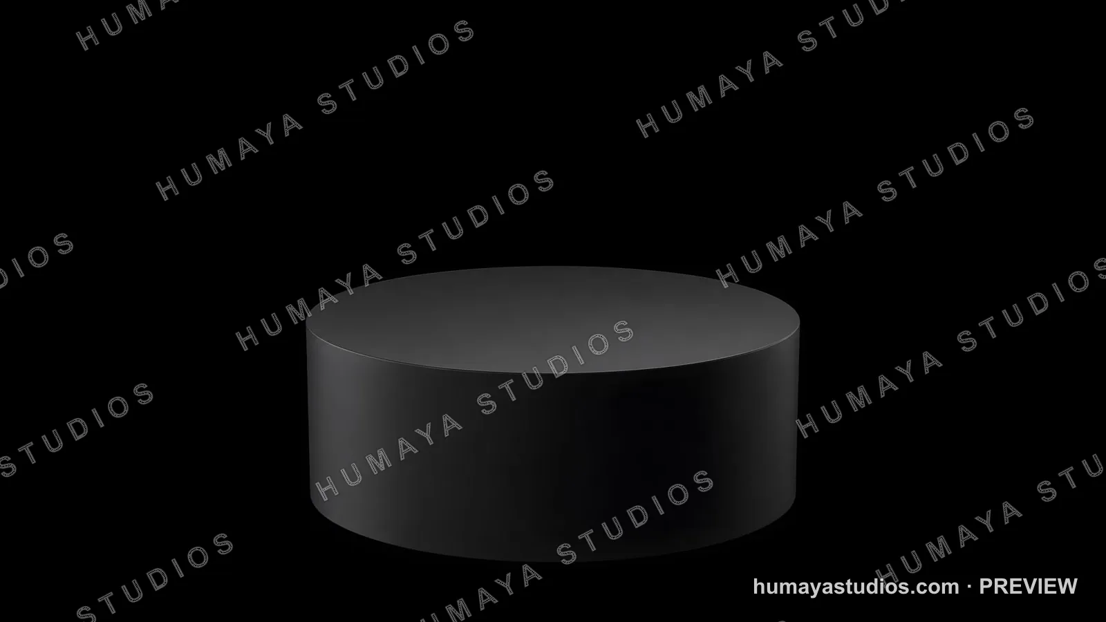 Black Cylinder Pedestal on Dark Background