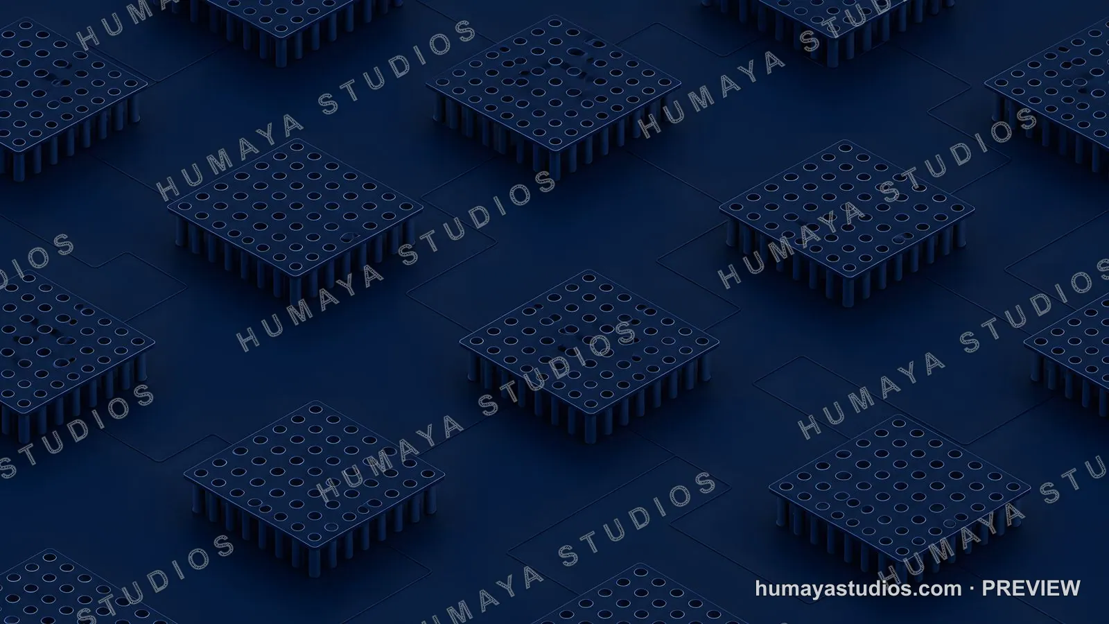 Isometric Microchip Array Tech Background